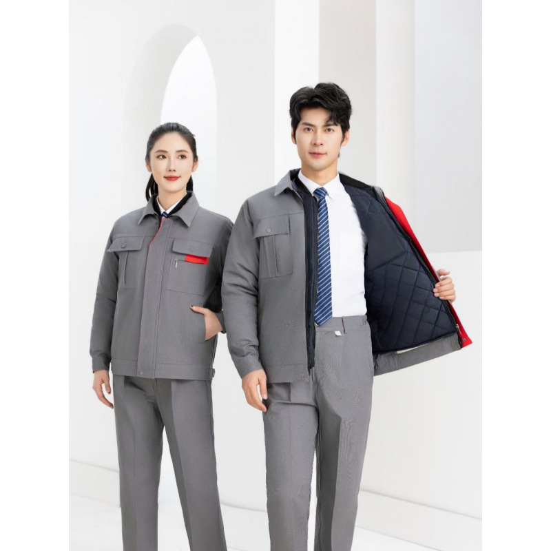 冬季工作服套装棉衣男加绒加厚耐磨保暖防寒工厂棉服劳保棉袄批发