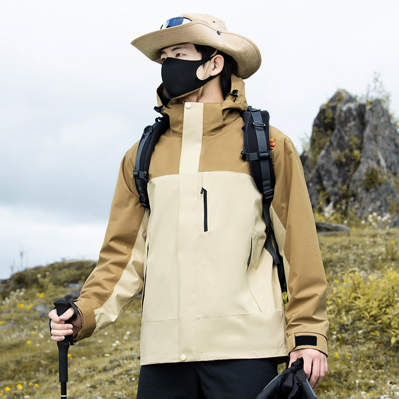 冲锋衣男三合一防泼水户外冬季进藏防暴雨羽绒两件套登山服外套女