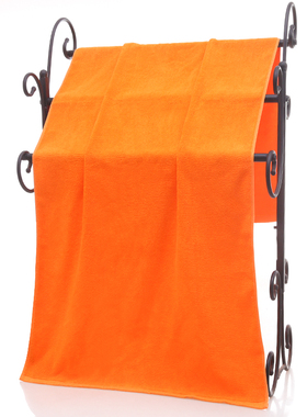 橘黄色加厚大浴巾毛巾家用纯棉不易掉毛酒店火疗足浴美容院绣字lg