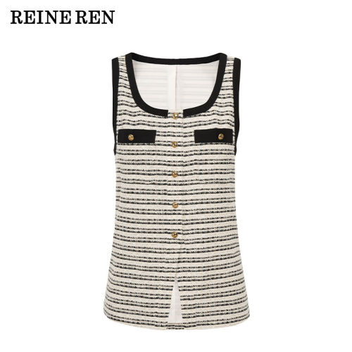 【佳雪佳敏直播精选】REINEREN任茜2026新款小香风条纹背心马甲