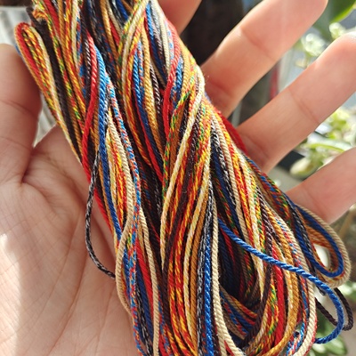 10色1.0mm文玩手搓棉线藏式棉线绳五彩棉绳项链绳新手分装试色