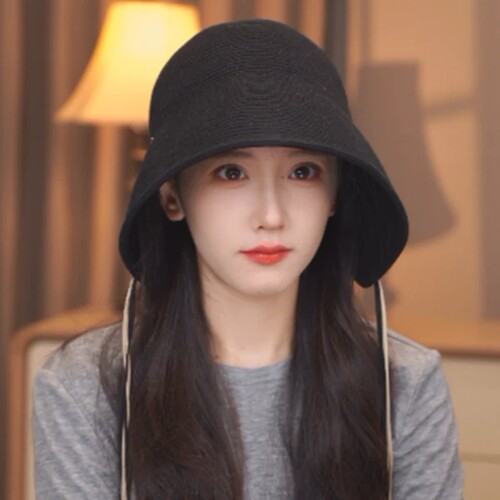 韩版时尚简约素颜羊毛混纺水桶帽