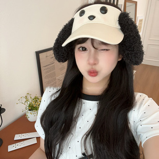 饼饼帕恰狗防晒空顶帽子女款夏季户外逛街卡通可爱防紫外线太阳帽