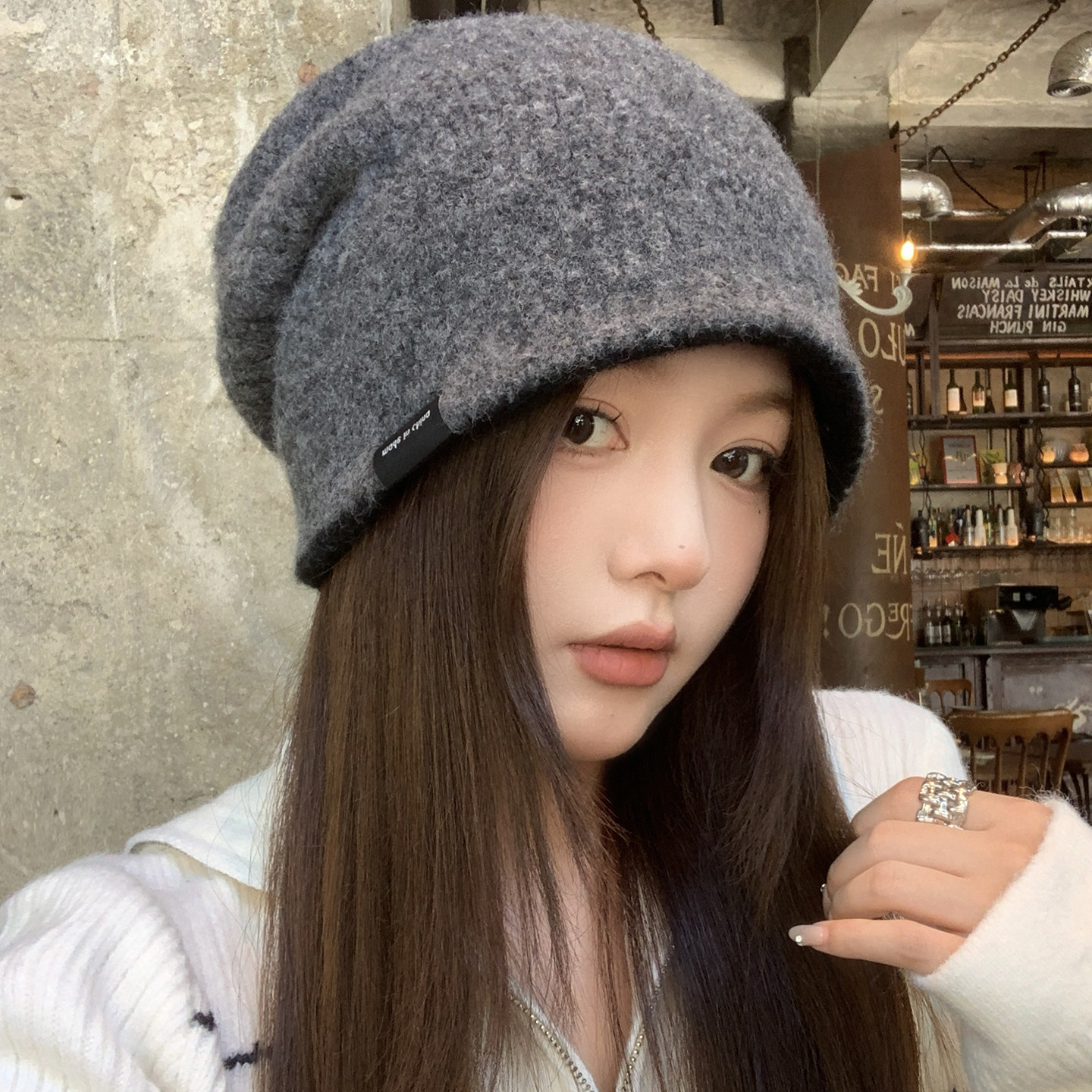 韩系ins时尚撞色针织帽子女秋冬新款百搭显脸小双面戴护耳堆堆帽,服饰配件/皮带/帽子/围巾,帽子,淘宝优惠券,粉丝福利购,淘宝优惠卷