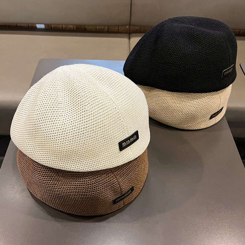 镂空针织鸭舌帽正反两戴前进帽女