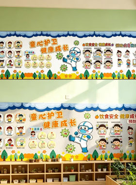 预防疾病讲卫生好习惯主题墙环创黑板报布置健康饮食墙贴KT板