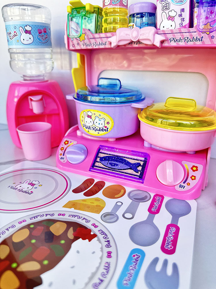 어린이 놀이 집 미니 주방 장난감 정수기는 3 6세를 위한 물 교육용 실제 요리 세트를 분배할 수 있습니다