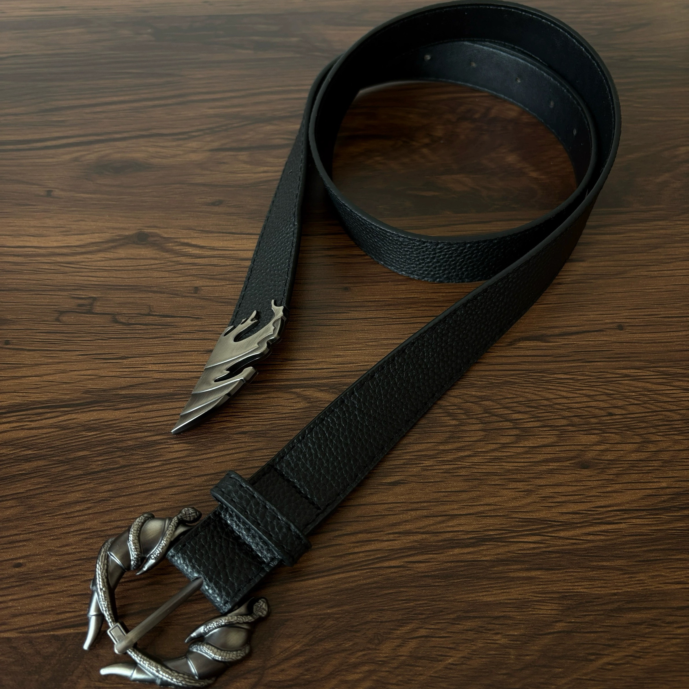 异型双蛇缠绕牛角龙爪腰带