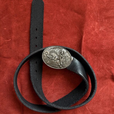 igang北美牛皮金属扣男女皮带