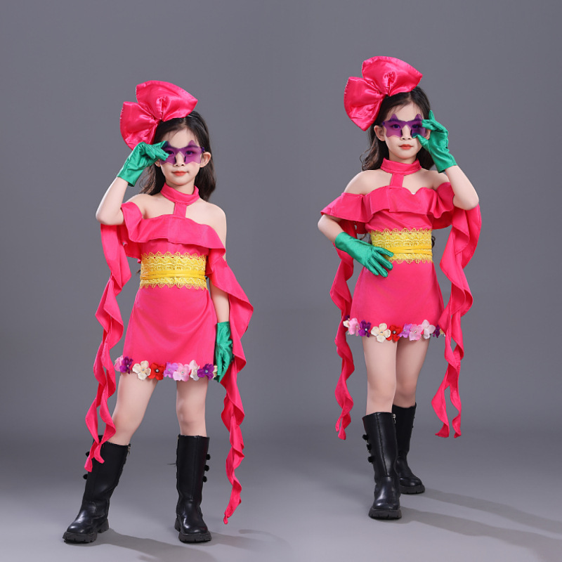 儿童糖果色连衣裙多巴胺大玩家游乐园走秀潮服女童T台模特演出服