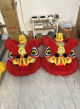 醒狮狮头3号佛鹤山狮手工绘画羊毛狮舞狮团队表演成人鹤装狮全套