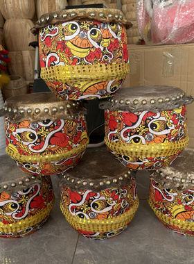 佛山狮鼓儿童牛皮鼓舞狮鼓幼儿园小孩醒狮小鼓少年练习头层牛皮鼓