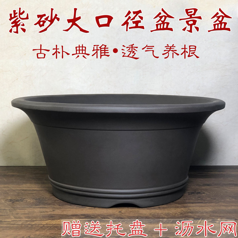 宜兴紫砂花盆特大盆景花盆罗汉松黄杨老桩盆庭院落地种树花盆清仓,鲜花速递/花卉仿真/绿植园艺,花盆,淘宝优惠券,粉丝福利购,淘宝优惠卷