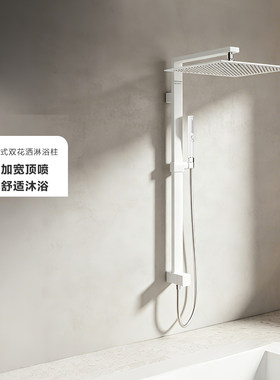 科勒暗装入墙双花洒大顶喷淋浴柱