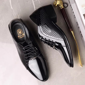 亮面打孔洞洞鞋 男士 皮鞋 老人头男鞋 子断码 真皮夏季 凉皮鞋 高档皮鞋
