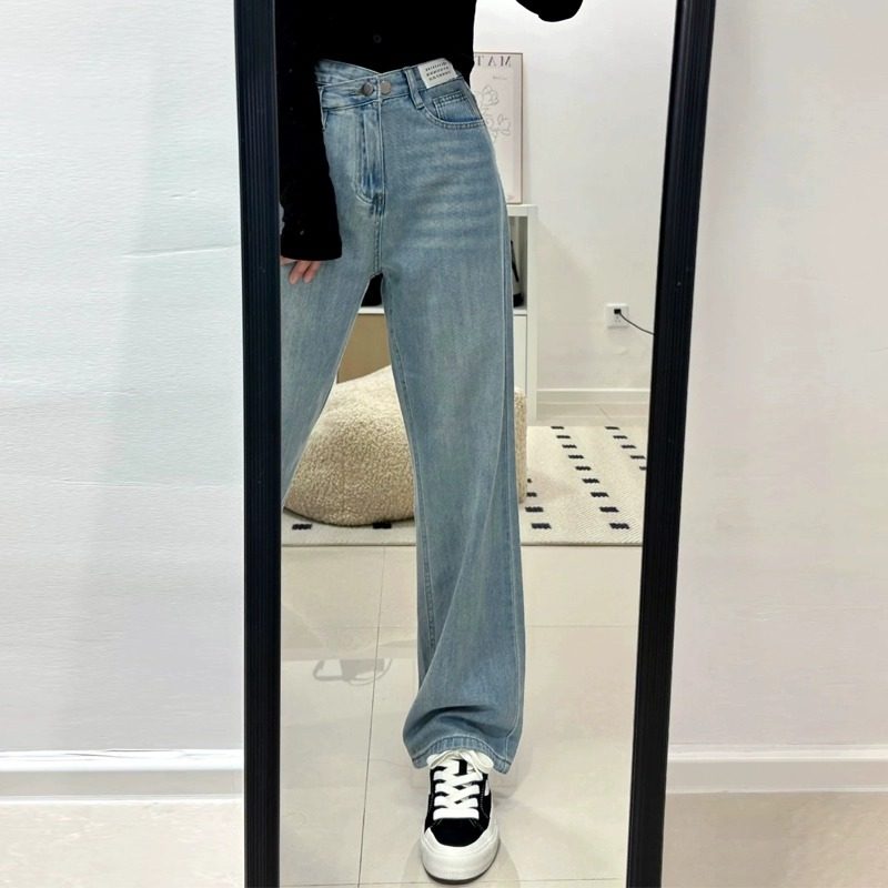 77100-040不规则高腰直筒牛仔裤大码女胖mm显瘦梨形身材粗腿宽胯,女装/女士精品,牛仔裤,淘宝优惠券,粉丝福利购,淘宝优惠卷