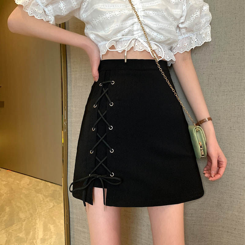 99083-032大码短裙梨型身材微胖穿搭半身裙胖mm遮肚子遮胯宽裙子