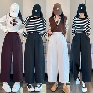 子女胖mm显瘦小个子梨型身材穿搭高腰阔腿裤 气球裤 39大码 99300