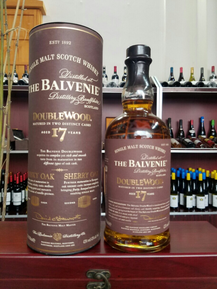 balvenie百富17年双桶陈酿苏格兰单一纯麦威士忌酒43度700ml