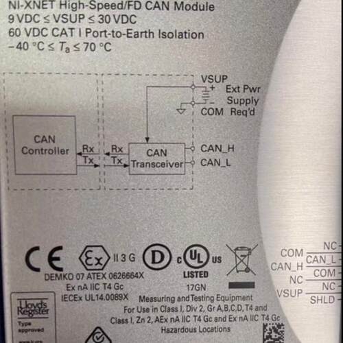 NI9862 NI-XNET高速FD CAN工业通讯模块议价维修