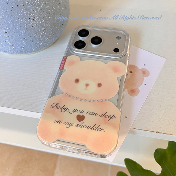 玫瑰动物园小熊闪闪适用于苹果16promax手机壳imd原创17pro透明可爱温柔保护套17promax光面全包新款手机壳,3C数码配件,手机保护套/壳,淘宝优惠券,粉丝福利购,淘宝优惠卷