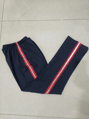 中高小学校服长裤藏蓝色拼红宽杠上一根反光条休闲运动中性款可定
