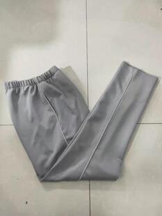 包邮校裤初高中学生灰色白边校服裤子四季款南韩丝宽松休闲运动裤