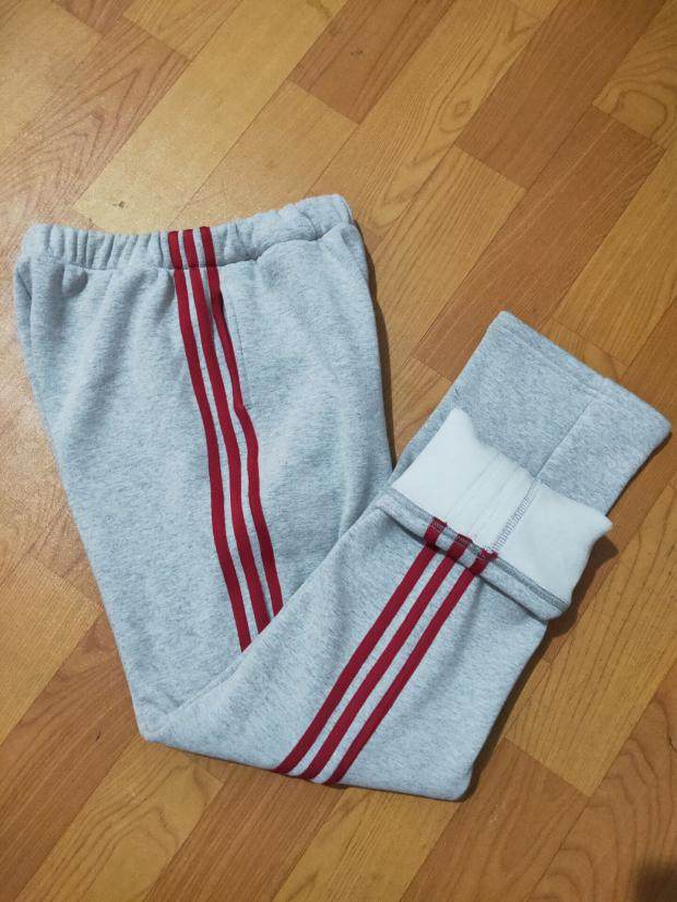 三道杠加厚冬季保暖贴酒运动长裤