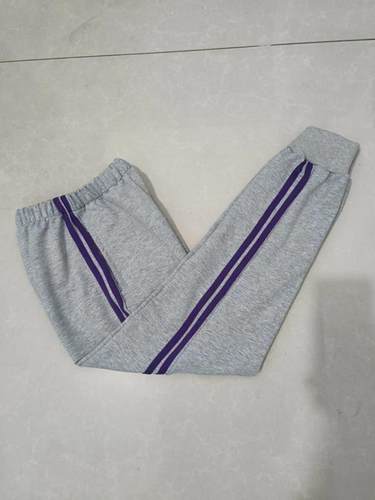 夏秋季中小学生校服裤子灰色两道紫色杠全棉束口休闲运动裤冬加绒