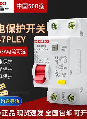 德力西漏电断路器 漏电开关DZ47PLEY 2P32A 16A家用40A漏电保护器