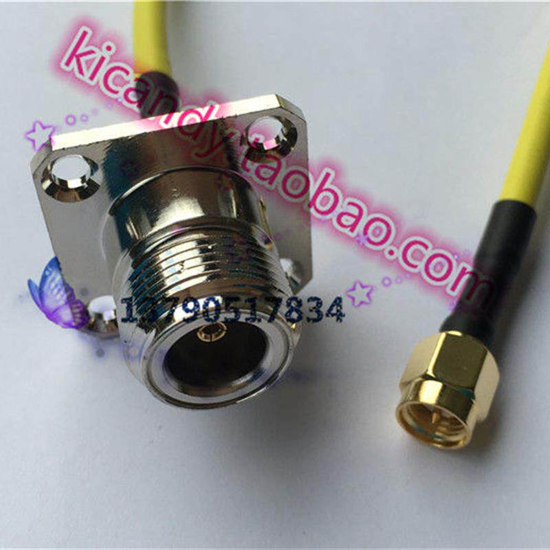 kf/sma-j转接线141 rg402半柔线n带方板法兰母转sma公头