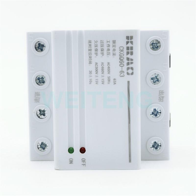 KRAO江苏凯隆 CKGQ60-63A 三相四线4P自复式过欠压延时保护断路器