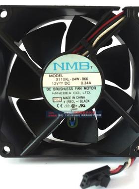 原装 3110KL-04W-B66 12V 0.34A 8cm 8025 带温控 散热风扇