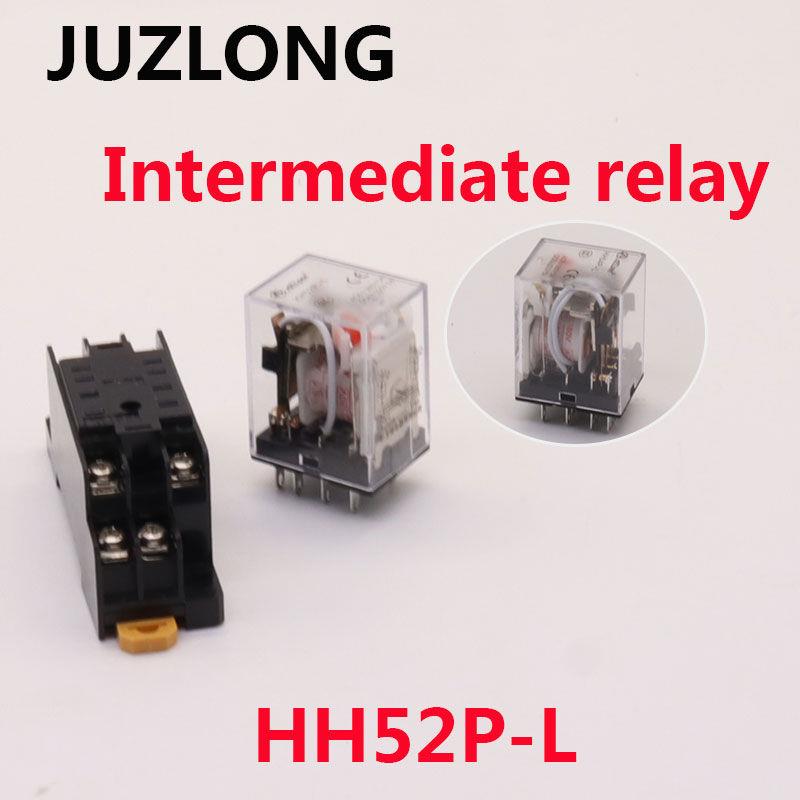 巨龙中间电磁继电器HH52P-L 24V 12V 110V 220V 单/双边银触点8脚