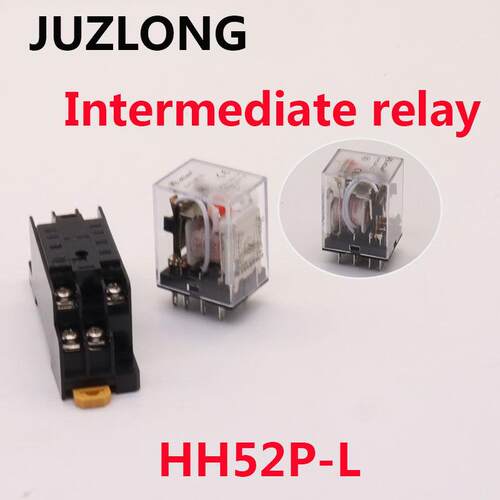 巨龙中间电磁继电器HH52P-L 24V 12V 110V 220V 单/双边银触点8脚