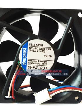 德国 TYP 8412N/2GH 8CM 8025 12V 2.8W 3线散热风扇
