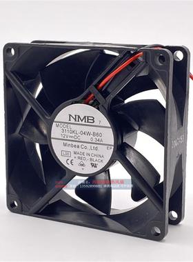 原装 3110KL-04W-B60 8025 8CM 12V 0.34A 两线滚珠散热风扇