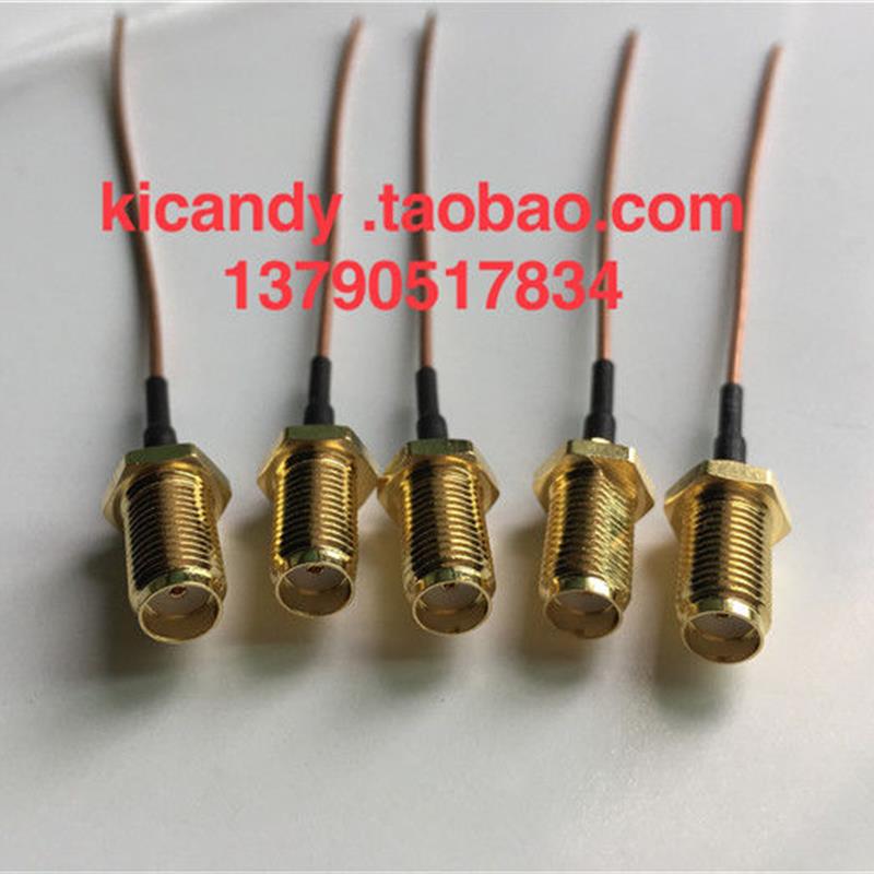 SMA-KYB1单头信号线SMA裸铜紫铜半钢线SMA母头板端DIY微波线1.2MM