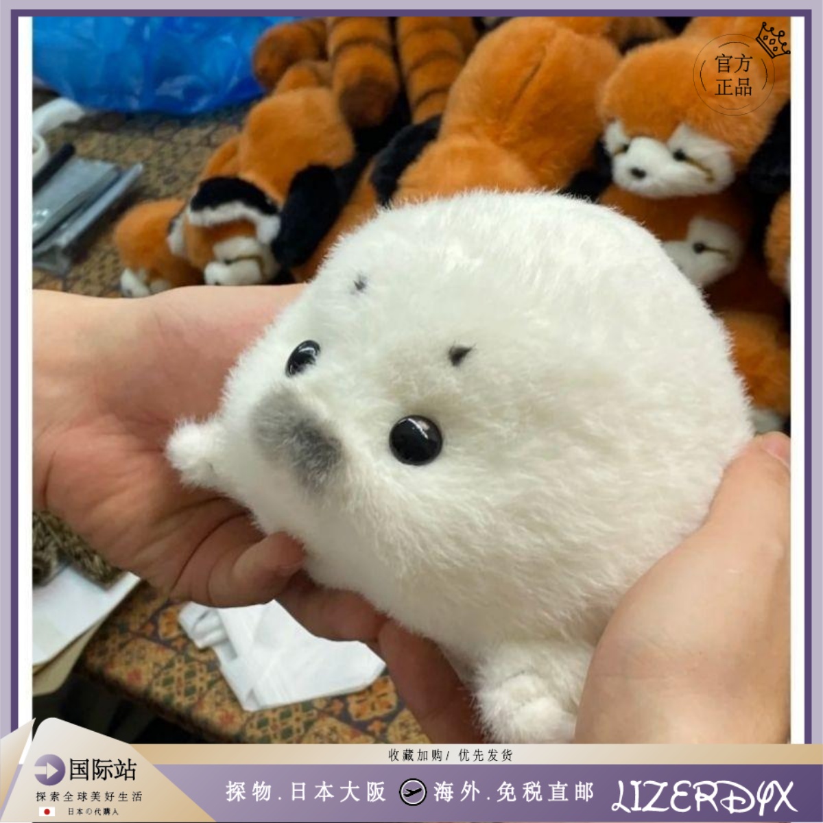 日本LizerDyx毛绒公仔海豹宝宝海洋守护仿真海洋玩具海豹系列礼物