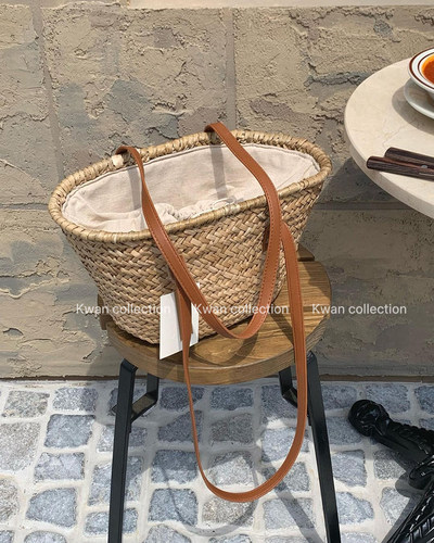 法式复古大容量草编包海边度假