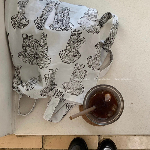 韩系小众文艺大象印花帆布包