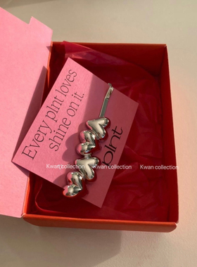 KWAN韩国plnt立体爱心发夹简约百搭刘海夹发饰少女发卡网红边夹