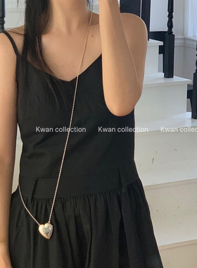 KWAN韩国ins博主同款复古浮雕爱心项金属桃心小挎包斜挎配饰女