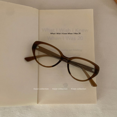 韩系茶色猫眼眼镜框女素颜神器