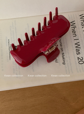 KWAN jennie同款smoothmood红色醋酸抓夹发夹时尚百搭鲨鱼夹百搭