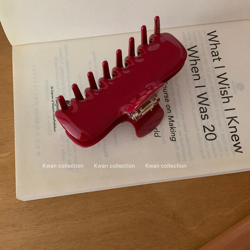 韩国smoothmood同款红色醋酸抓夹