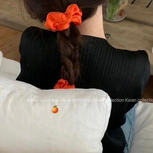 mone同款橘色大肠发圈韩风发绳