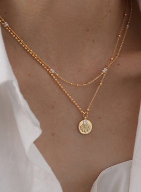 Little joys贝壳吊坠项链珍珠细链条项链小众气质通勤叠戴锁骨链