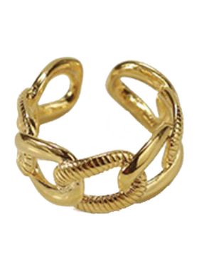 麻花戒指开口食指戒复古法式波浪