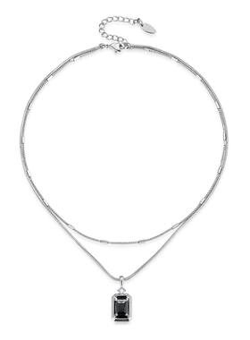 little joys双层黑锆石项链小众原创设计极简风气质个性潮酷锁骨